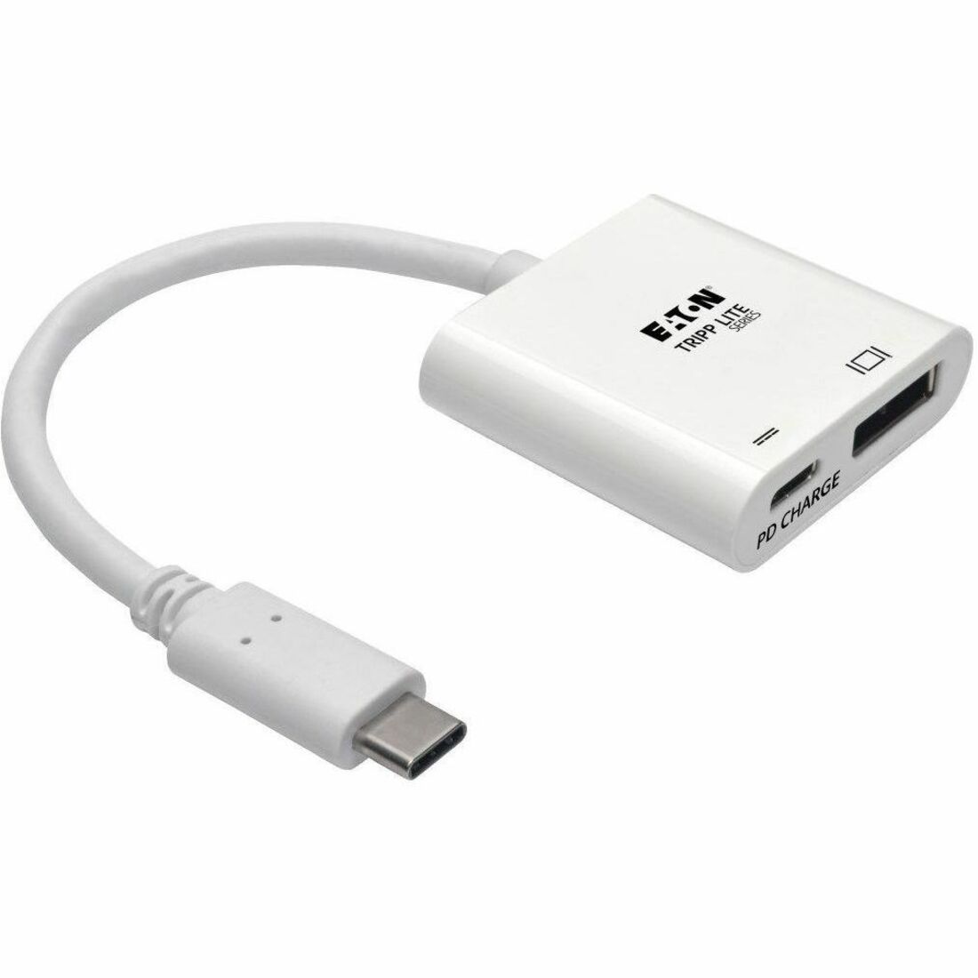 Eaton Tripp Lite Series USB-C to DisplayPort Active Adapter Cable with Equalizer (M/F), UHD 8K, HDR, 60W PD Charging, White, 6 in. (15.2 cm)