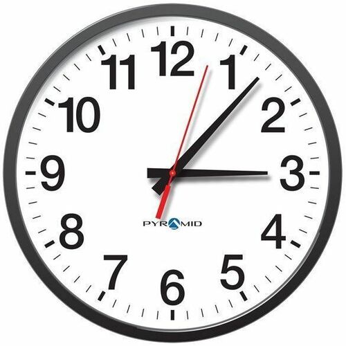 Pyramid Time Systems 13" RF Wireless 12/24 Hour Analog Wall Clock