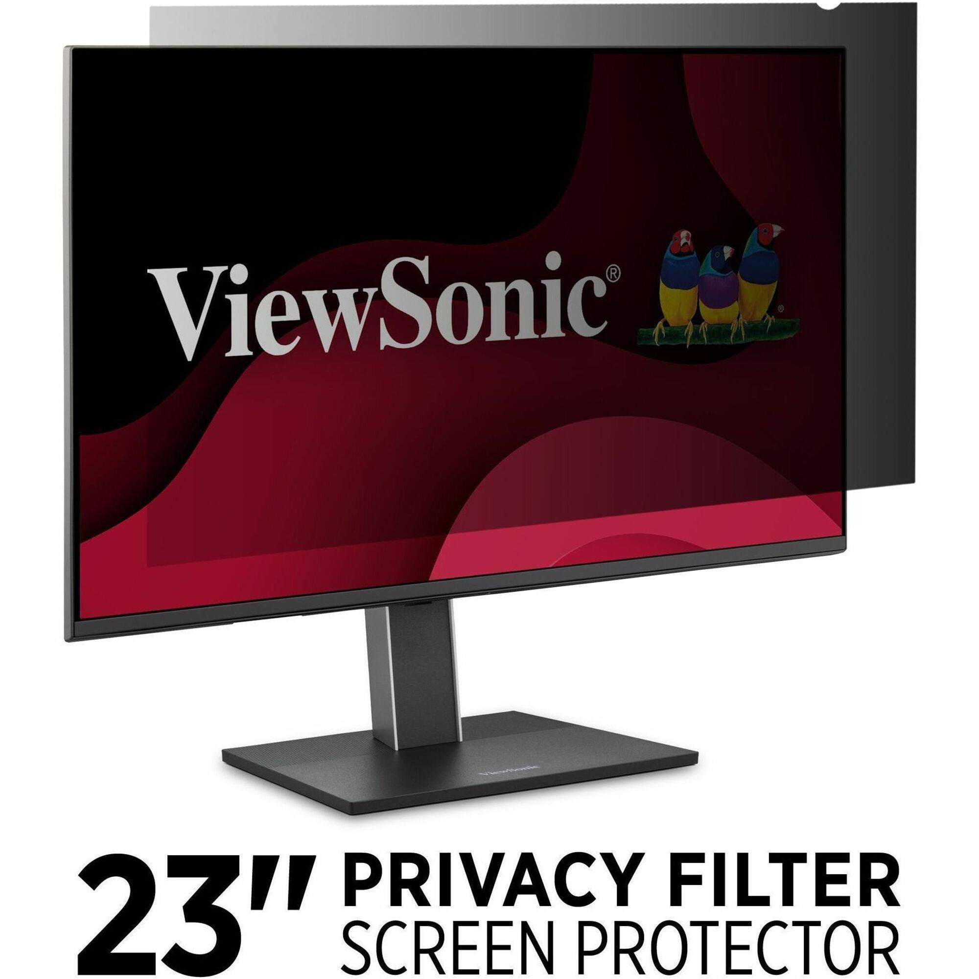 ViewSonic 23" Privacy Filter Screen Protector for Widescreen (16:9) LCD Monitor, Lightweight Anti-glare and Anti-scratch, Black. 20 screen protectors per master pack.