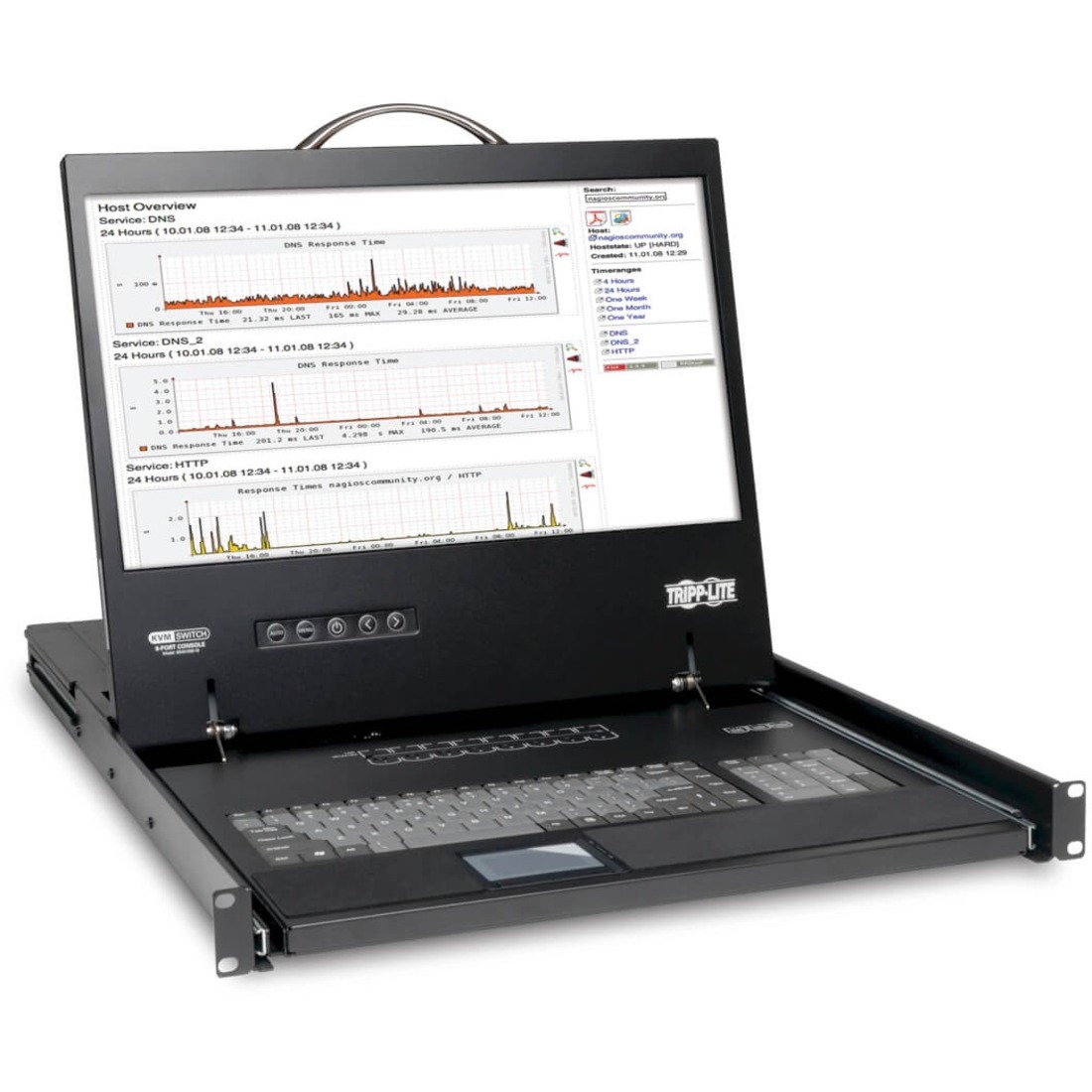 Eaton Tripp Lite Series NetController 8-Port 1U Rack-Mount Console KVM Switch with 19-in. LCD, TAA
