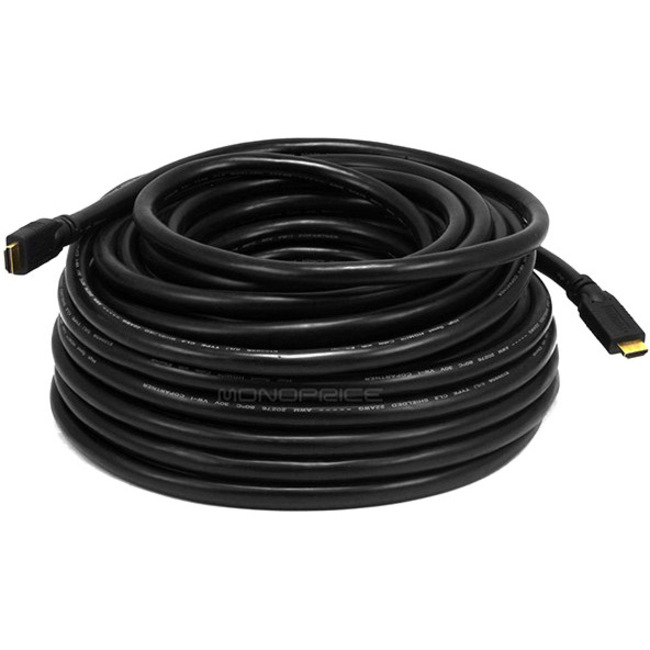 Monoprice 75ft 22AWG CL2 Standard HDMI Cable With Ethernet - Black