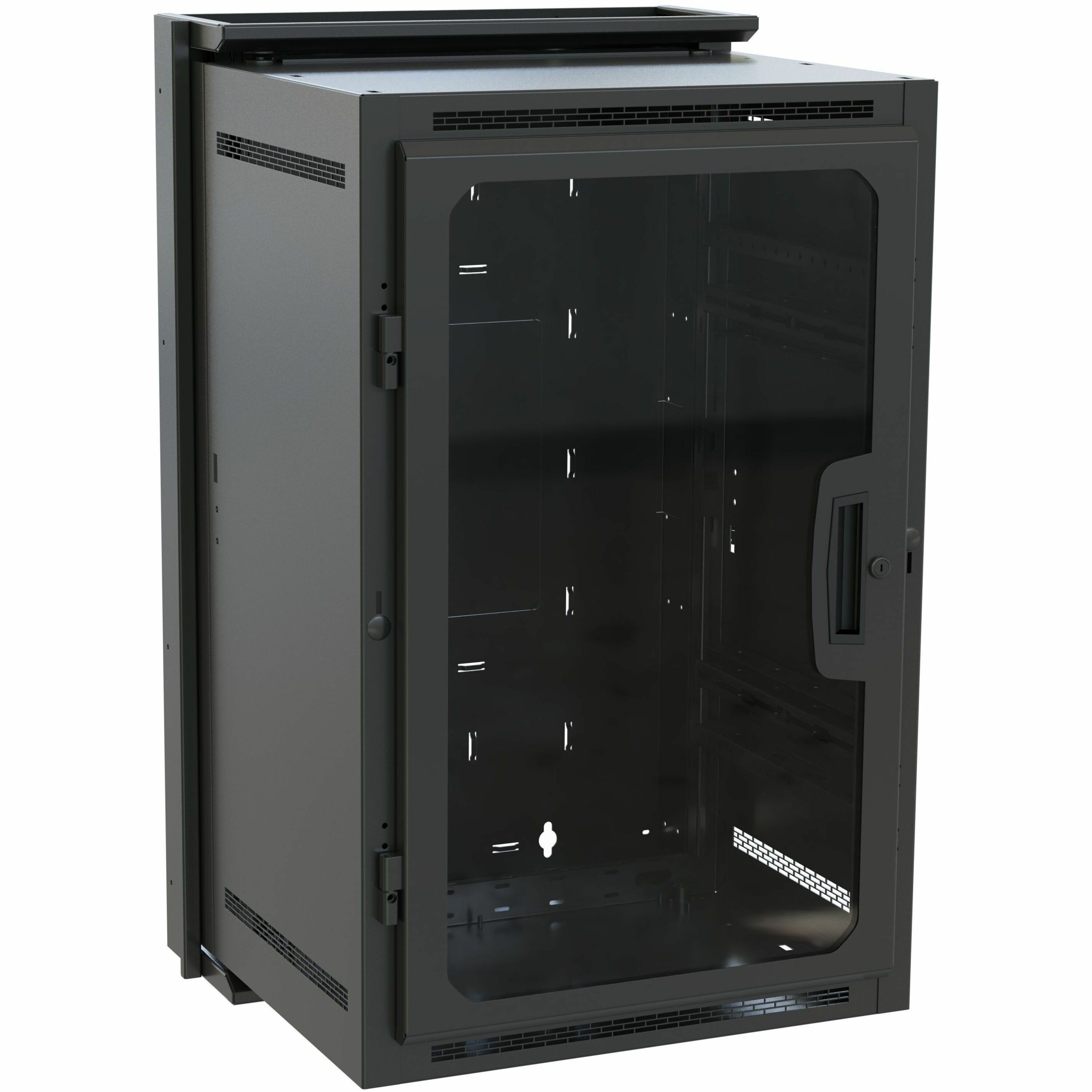 Middle Atlantic DWR 18RU Pivoting Wall Mount Rack - 22in Depth Wall Mount Cabinet - Includes Front Door - TAA Compliant