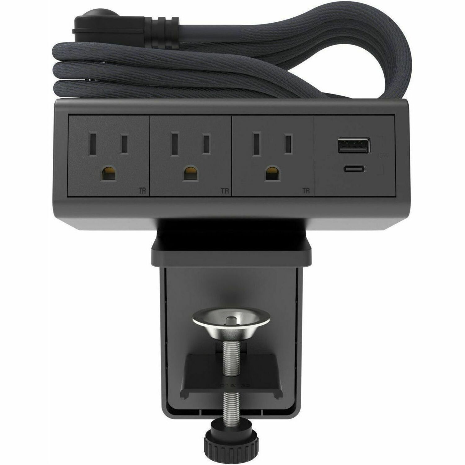 Wiremold DPC Dash 4-Cube Desktop Power Center - Three 15A Outlets - One Combo 15W USB A/C - Graphite