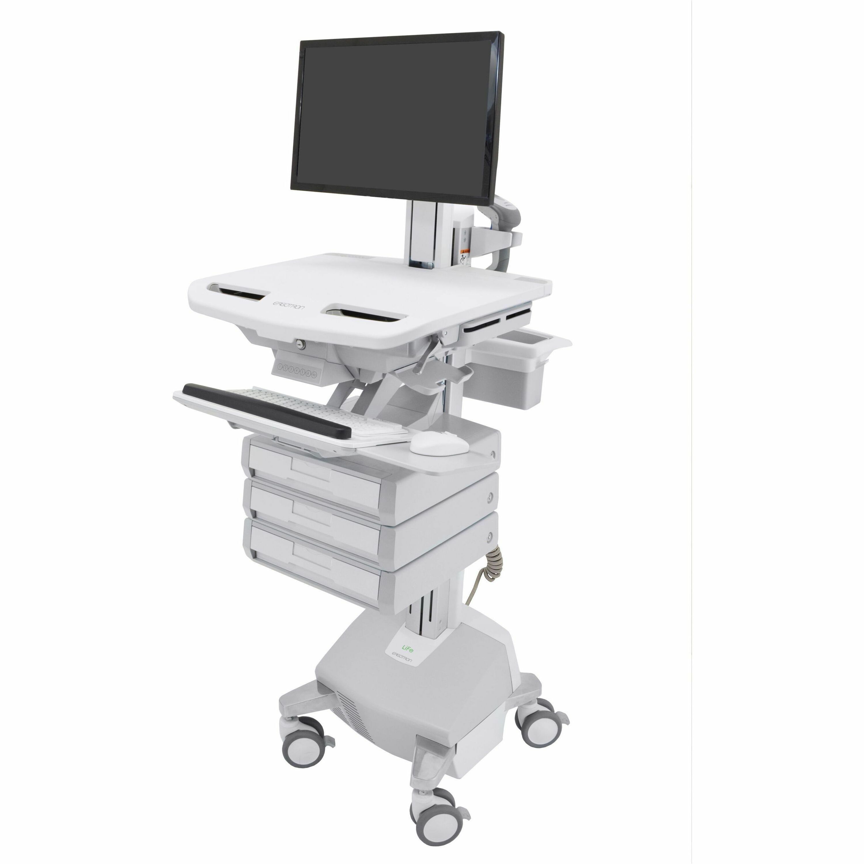 Ergotron StyleView Cart with LCD Pivot, LiFe Powered, 3 Drawers (1x3), US/CA/MX