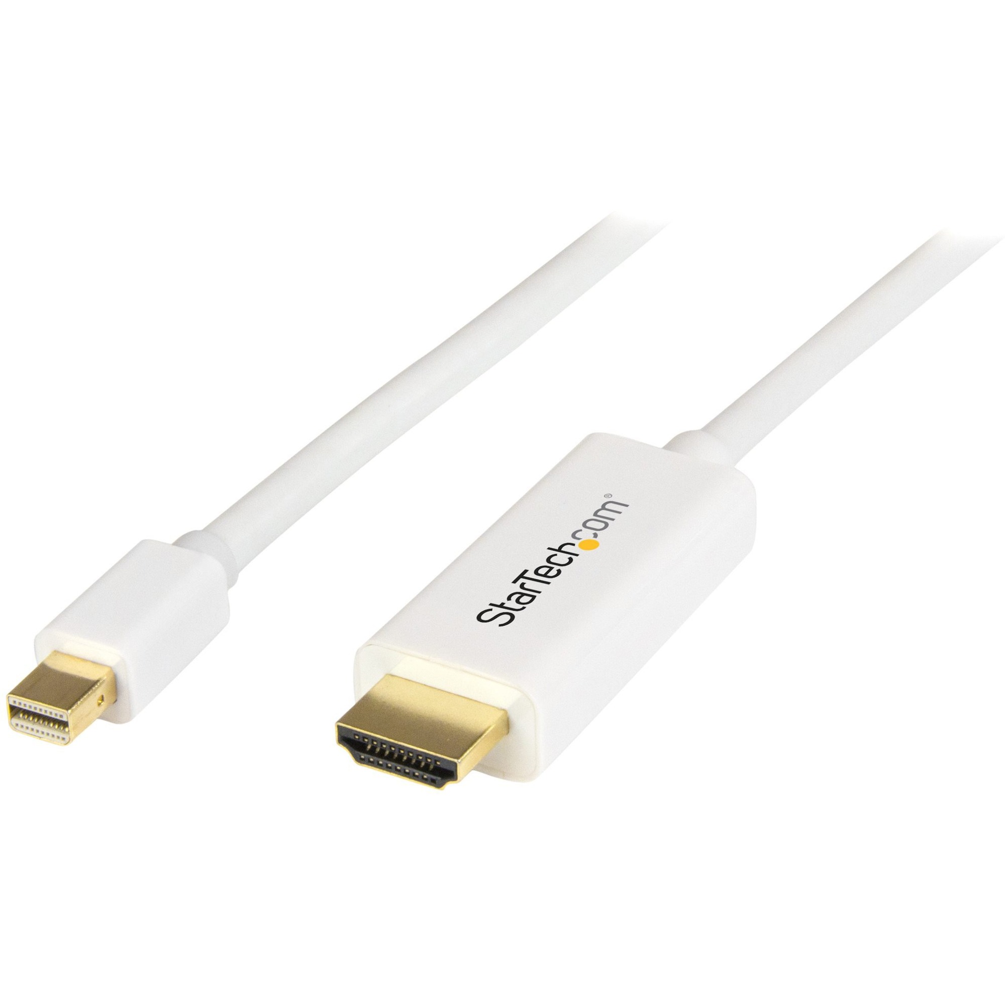StarTech 6ft (2m) Mini DisplayPort to HDMI Cable, 4K 30Hz Video, Mini DP to HDMI Adapter/Converter Cable, mDP to HDMI Monitor, White