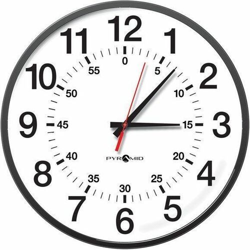 Pyramid Time Systems 17" RF Wireless 12 Hour with seconds Analog Wall Clock