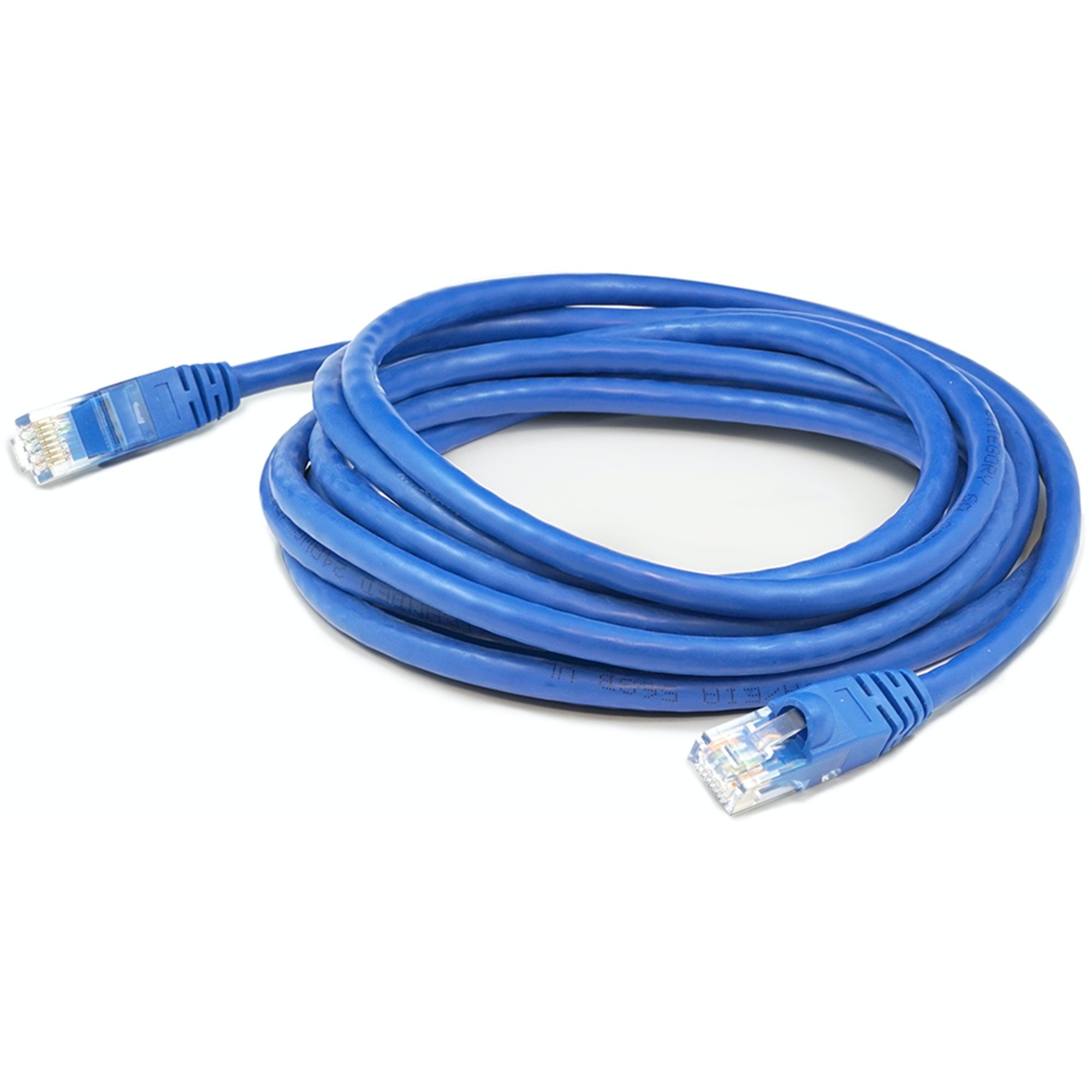AddOn 75ft Blue CAT 6A Plenum-Rated Ethernet Cable Snagless Bubble Boot RJ-45 M/M