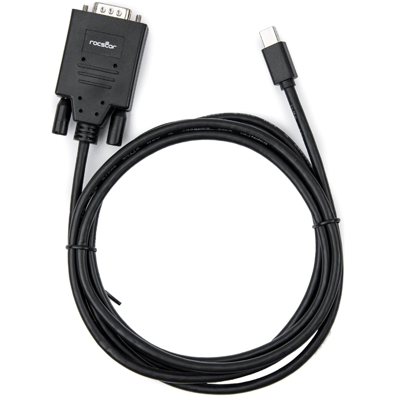Rocstor Premium 6 ft Mini DisplayPort to VGA Adapter Cable - mDP to VGA cable supports 1920x1200 1080p Resolution - Mini DisplayPort to VGA cable for Projector, Monitor, PC, Desktop Computer, Notebook, Ultrabook, Video Device, TV - 6 ft (2m) - 1 Pack - 1 x Mini DisplayPort Male - 1 x HD-15 Male VGA - Black