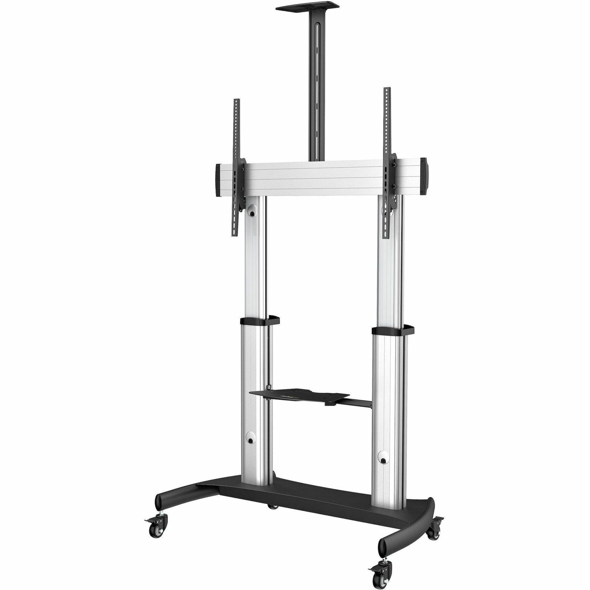 StarTech Mobile TV Stand, Heavy Duty Universal TV Cart for 60-100 inch Display (100kg/220lb), Height Adjustable Rolling TV Floor Stand