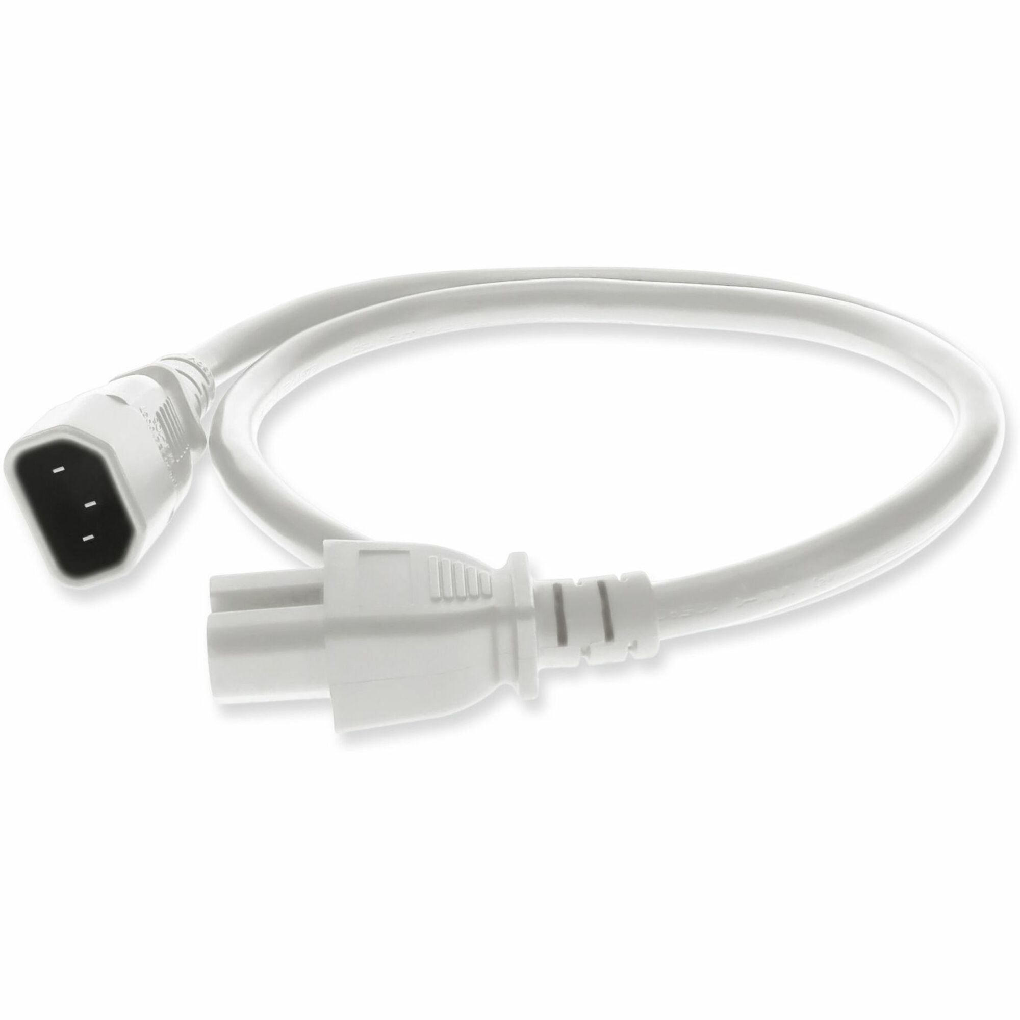 AddOn 2ft C14 Male to C15 Female 14AWG 100-250V at 15A White Power Cable