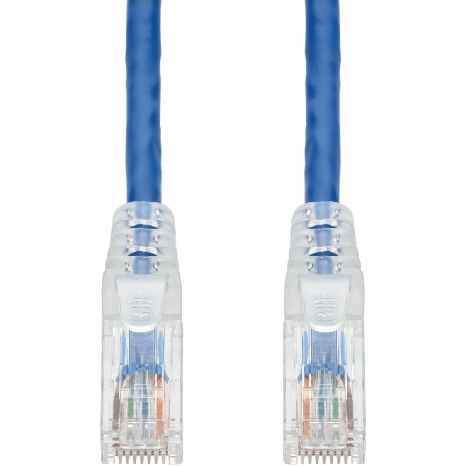 AddOn 100ft Blue CAT 6A PVC Ethernet Cable Snagless Easy Clear Boot TAA RJ-45 M/M