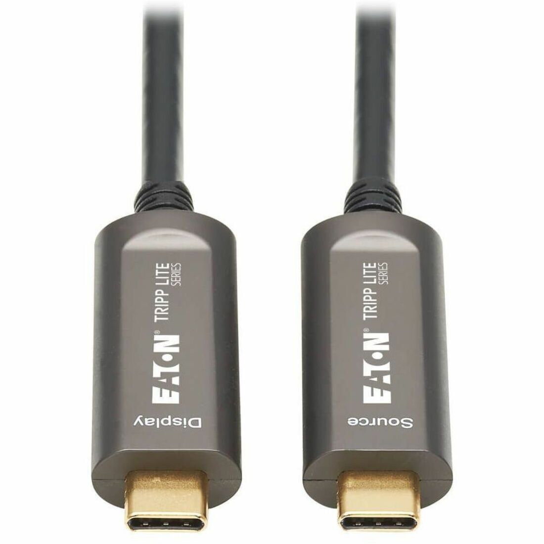 Tripp Lite by Eaton USB-C to USB-C Plenum-Rated Fiber Active Optical Cable (AOC) - 4K 60 Hz HDR 4:4:4 M/M Black 10 m (33 ft.)