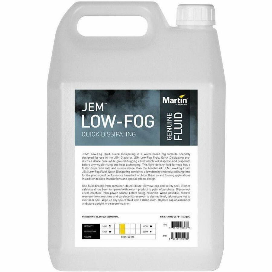 Martin JEM Low-Fog Fluid, Quick Dissipating
