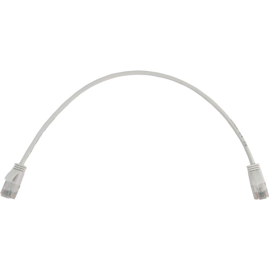 Tripp Lite by Eaton Cat6a 10G Snagless Molded Slim UTP Ethernet Cable (RJ45 M/M), PoE, White, 1 ft. (0.3 m)