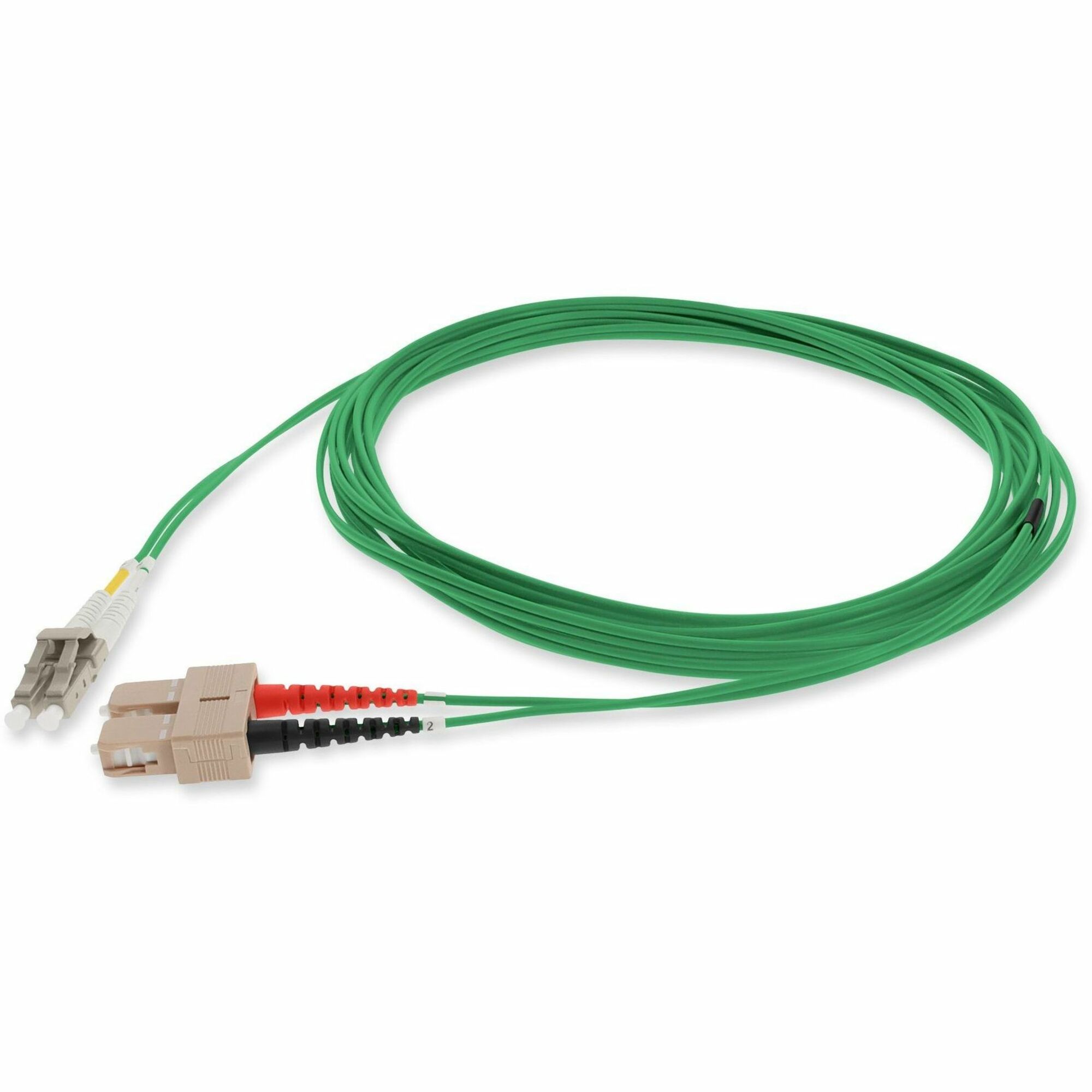 AddOn 1m SC to LC Green OM1 Duplex OFNR (Riser-Rated) MMF Fiber Patch Cable