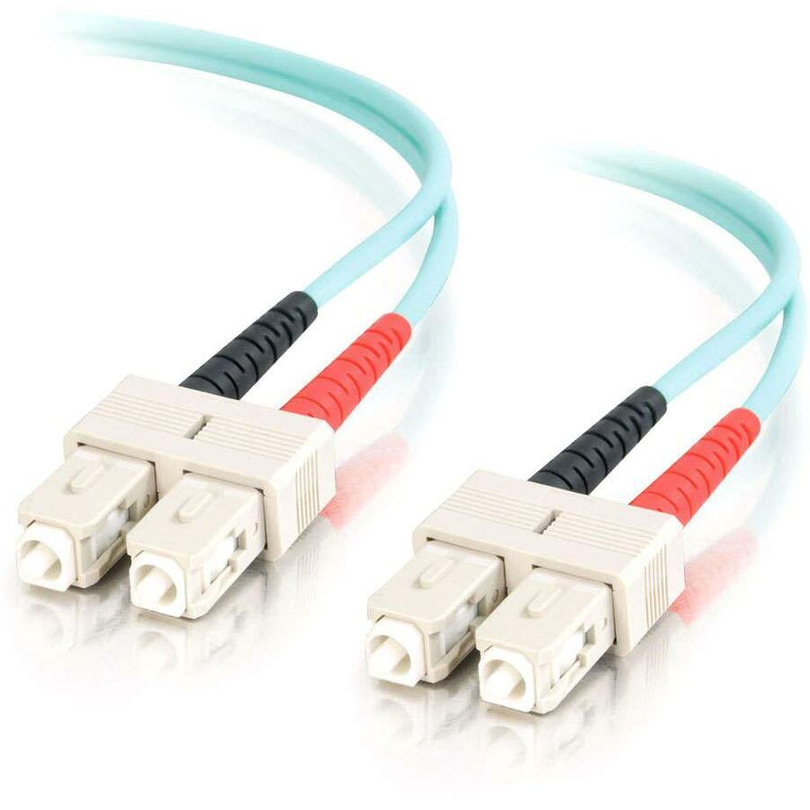 C2G-5m SC-SC 10Gb 50/125 OM3 Duplex Multimode PVC Fiber Optic Cable (LSZH) - Aqua