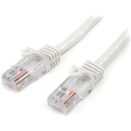 StarTech 15 ft White 15 ft White Snagless Cat5e UTP Patch Cable Patch Cable