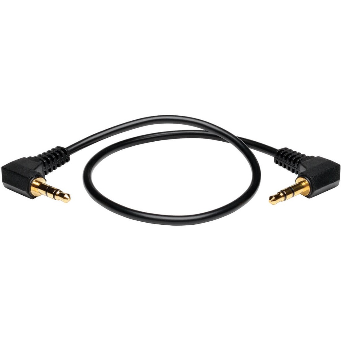 Eaton Tripp Lite Series 3.5mm Mini Stereo Audio Cable with two Right-Angle plugs (M/M), 1 ft. (0.31 m)