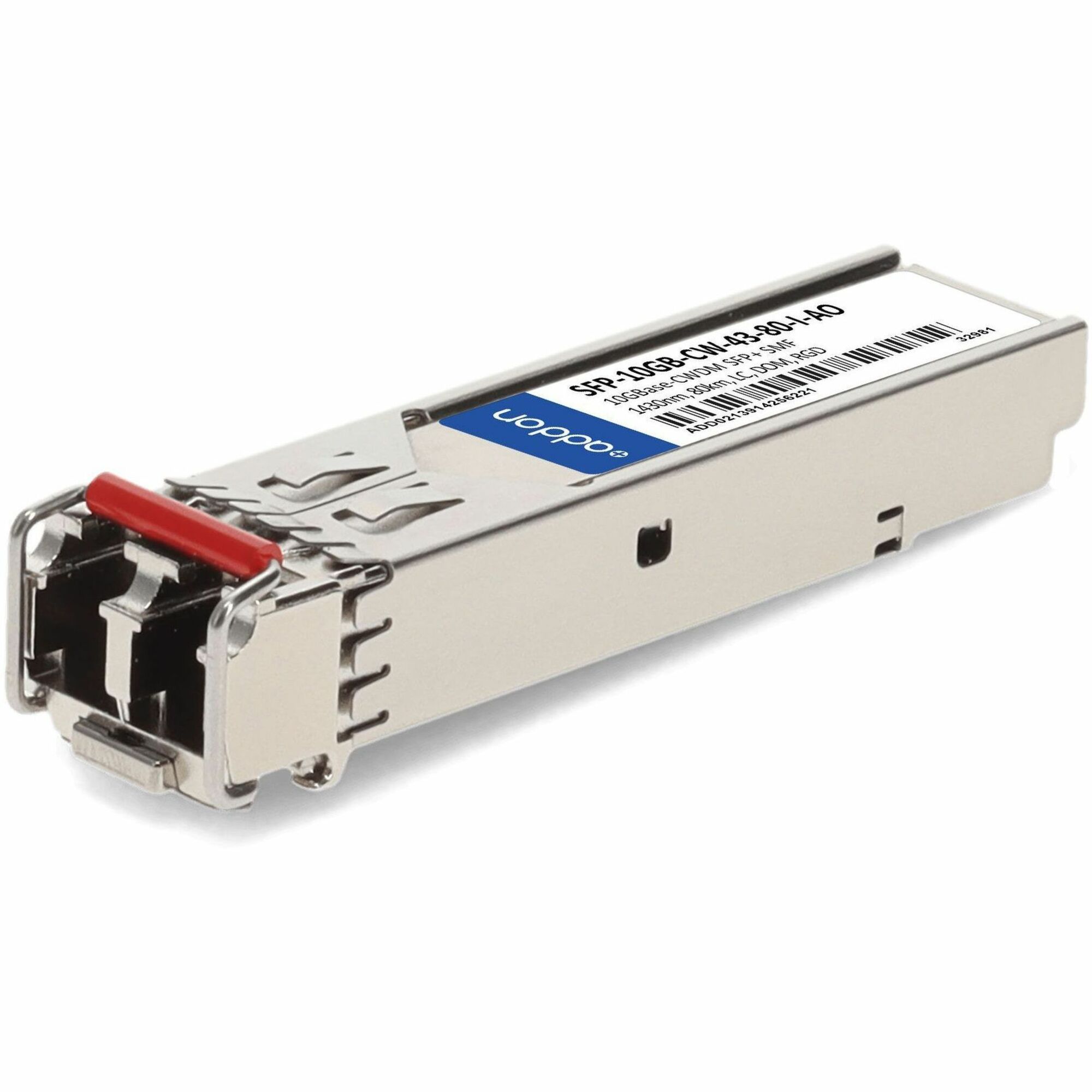 AddOn MSA and TAA 10GBase-CWDM SFP+ Transceiver (SMF, 1430nm, 80km, LC, DOM, -40 to 85C)