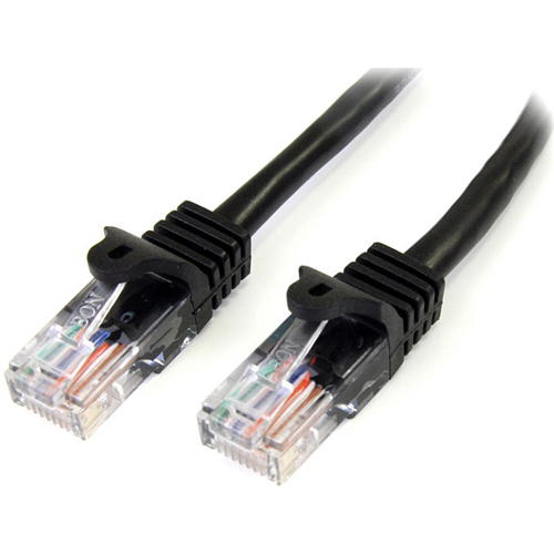StarTech 3 ft Black Cat5e Snagless UTP Patch Cable
