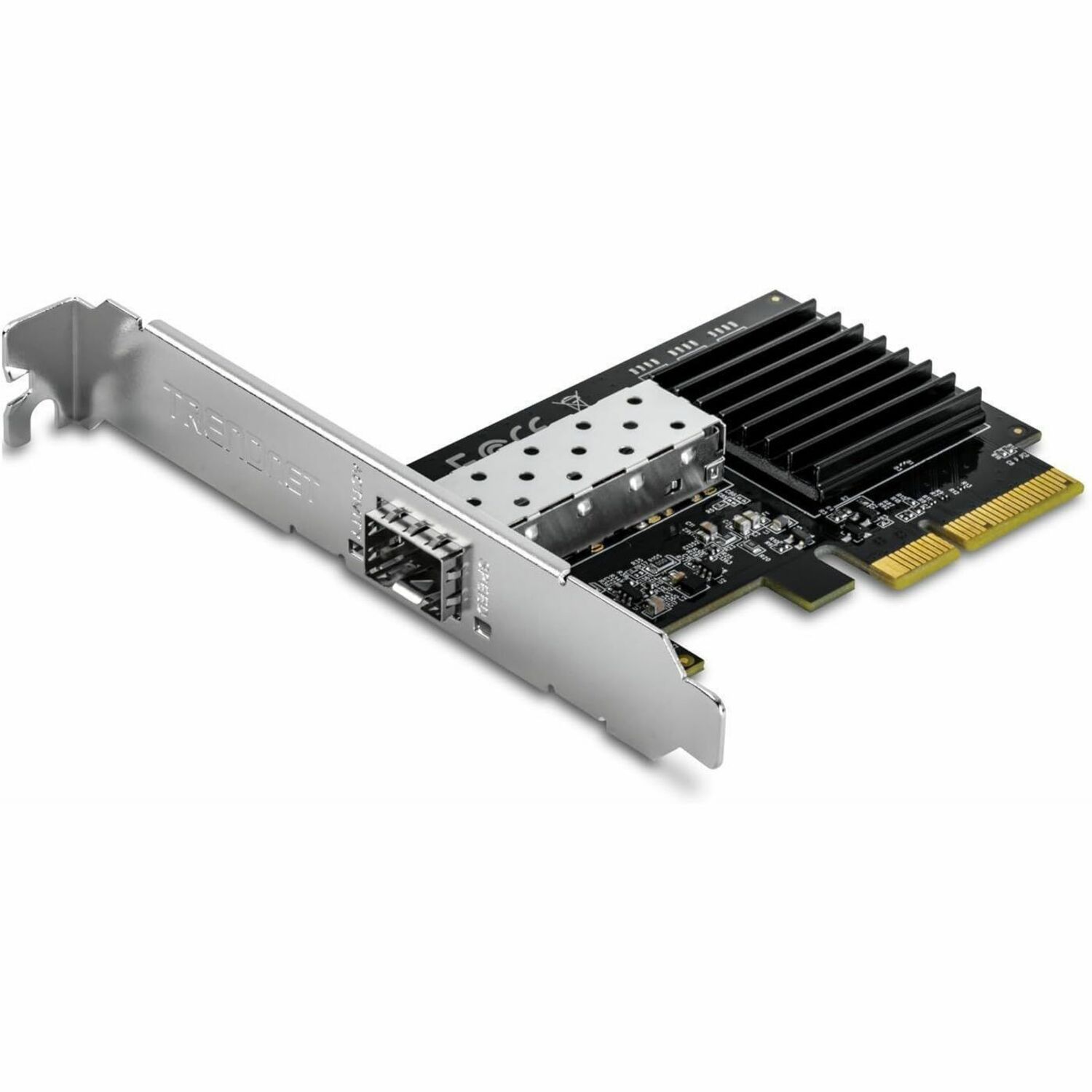 TRENDnet 10 Gigabit PCIe SFP+ Network Adapter, TEG-10GECSFP, Convert A PCIe Slot Into A 10G SFP+ Port, NDAA & TAA Compliant, 802.1Q, Standard & Low-Profile Brackets Included, Windows Compatible,Black