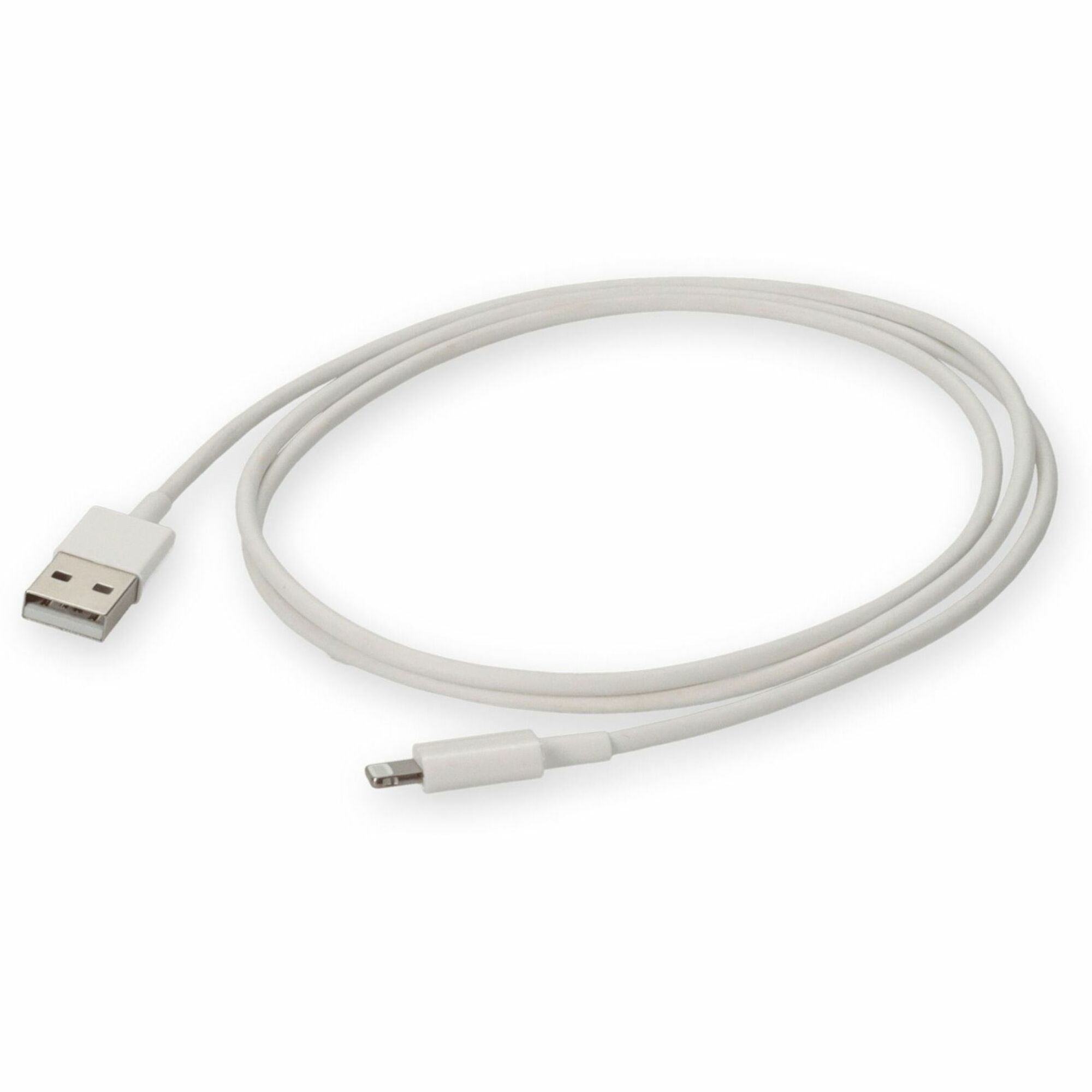 AddOn 1m USB A 2.0 Male to Lightning Male White Slim Cable