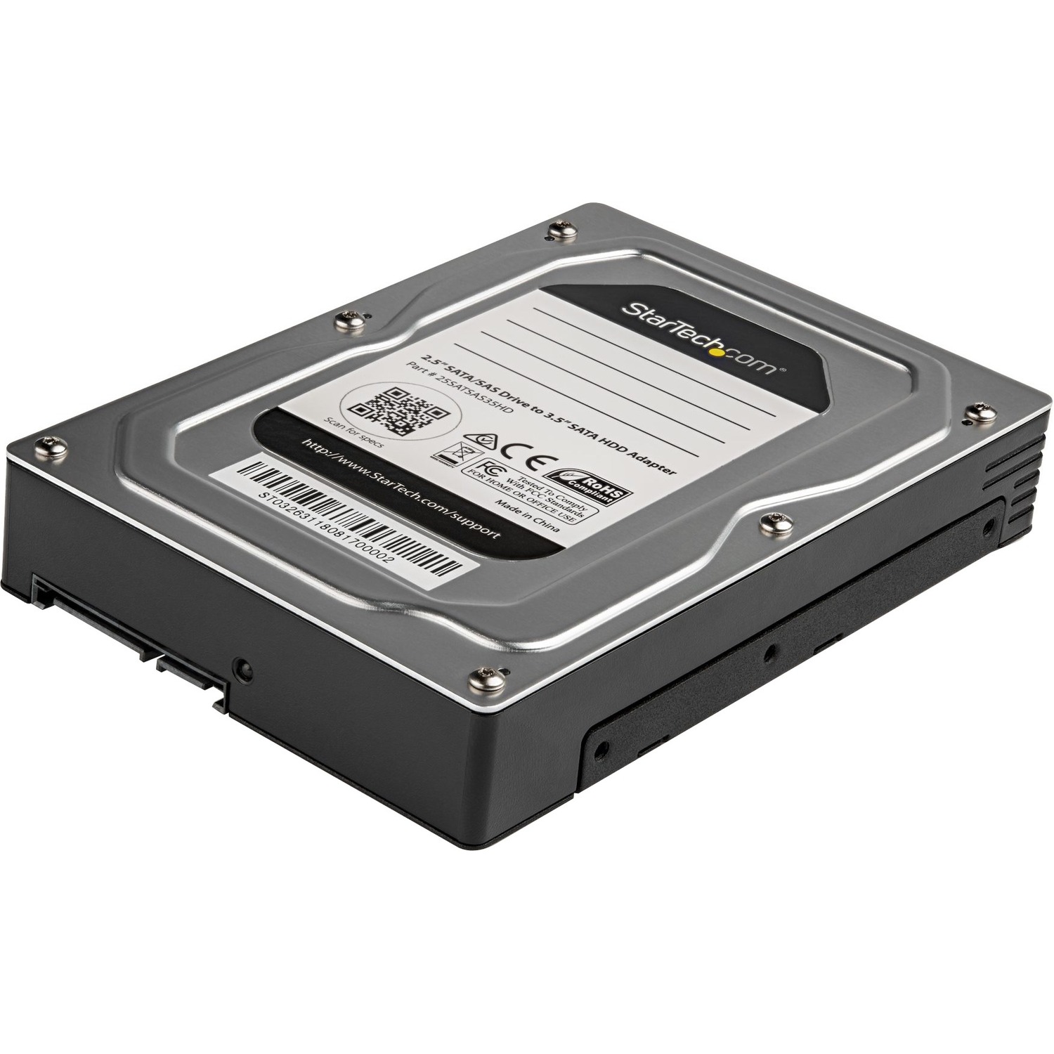 StarTech 2.5 to 3.5 Hard Drive Adapter - For SATA and SAS SSD / HDD - 2.5 to 3.5 Hard Drive Enclosure - 2.5 to 3.5 SSD Adapter - 2.5 to 3.5 HDD Adapter