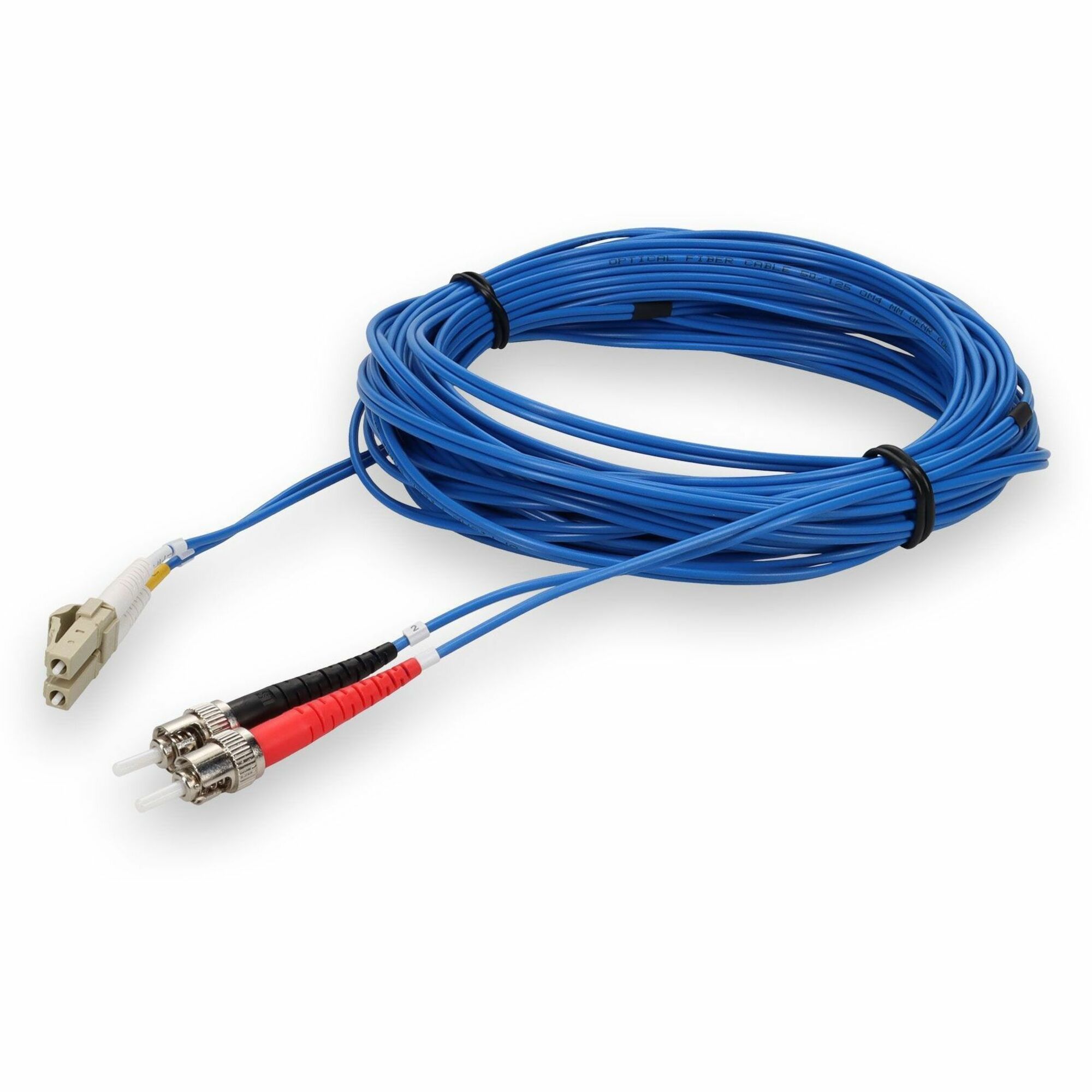 AddOn 3m ST to LC Blue OM4 Duplex OFNR (Riser-Rated) Fiber Patch Cable