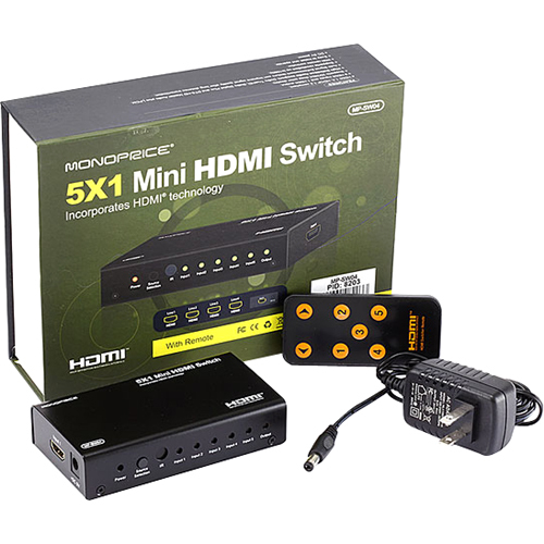 Monoprice 5X1 Mini HDMI Switch w/ Remote