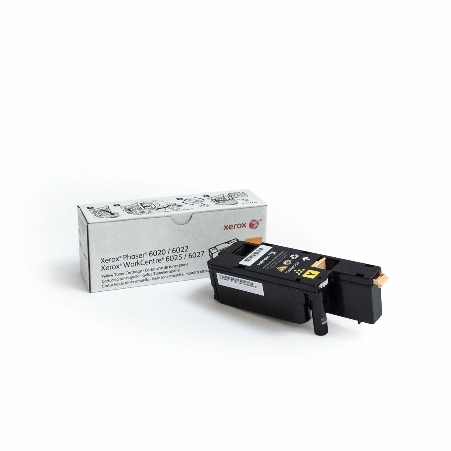 Xerox Genuine Phaser&reg; 6020/6022, WorkCentre&reg; 6025/6027 Yellow Standard capacity Toner Cartridge (1000 Pages) - 106R02758