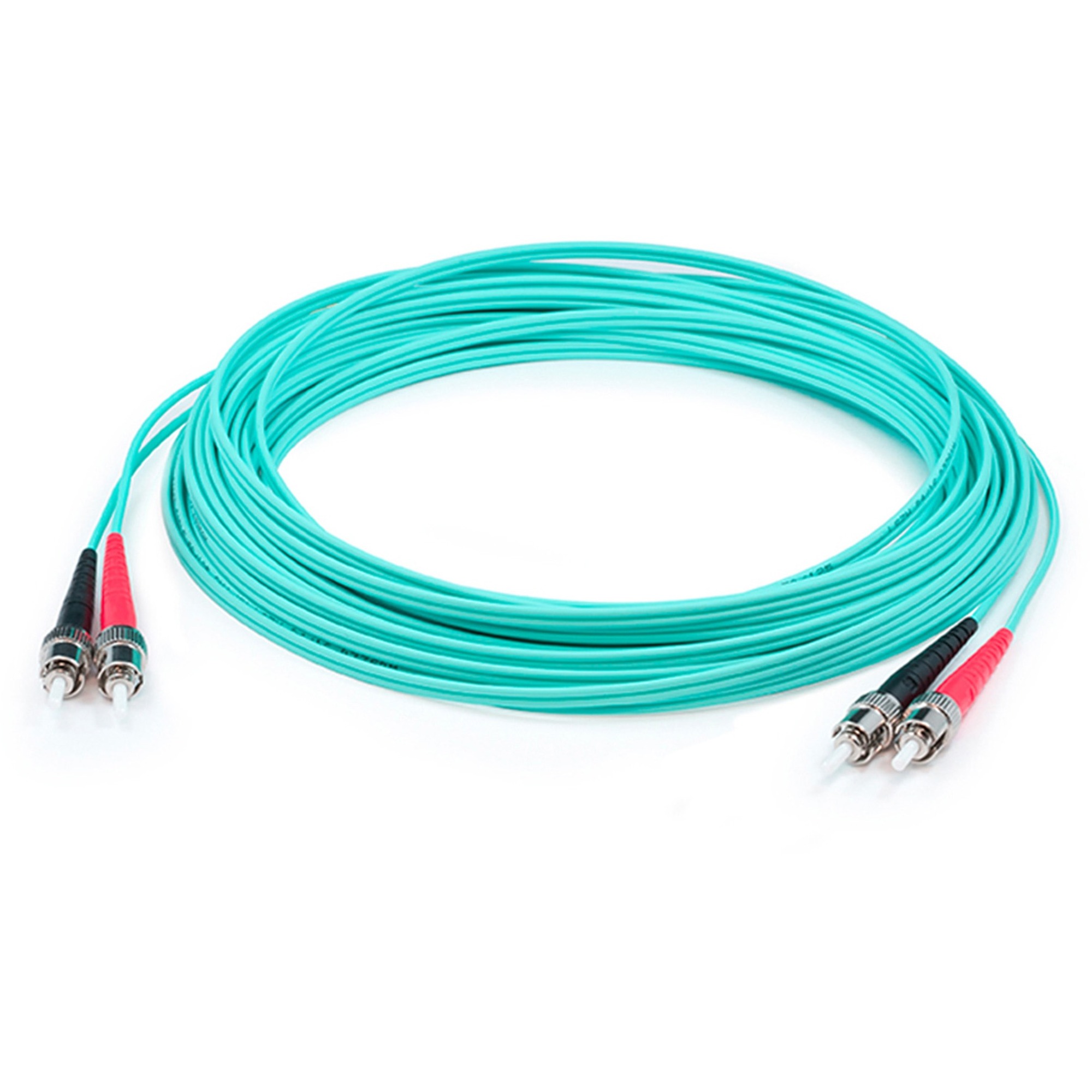AddOn 38m ST to ST Aqua OM4 Duplex OFNR (Riser-Rated) Fiber Patch Cable