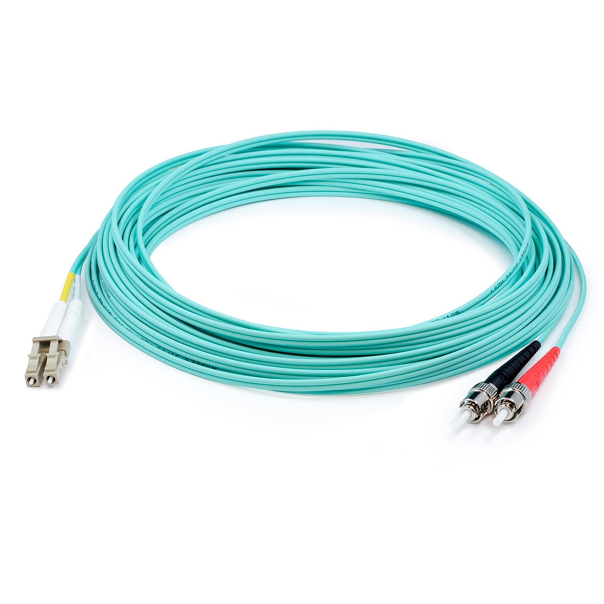 AddOn 84m ST to LC Aqua OM4 Duplex OFNR (Riser-Rated) Fiber Patch Cable