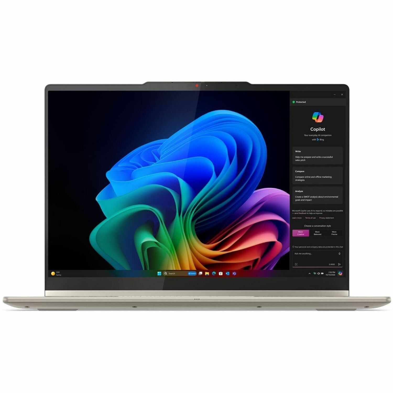 Lenovo Yoga 7 14AKP10 83JR0002US 14" Touchscreen Convertible Copilot+ PC 2 in 1 Notebook - WUXGA - 60 Hz - AMD Ryzen AI 5 340 - 16 GB - 512 GB SSD - English Keyboard - Seashell