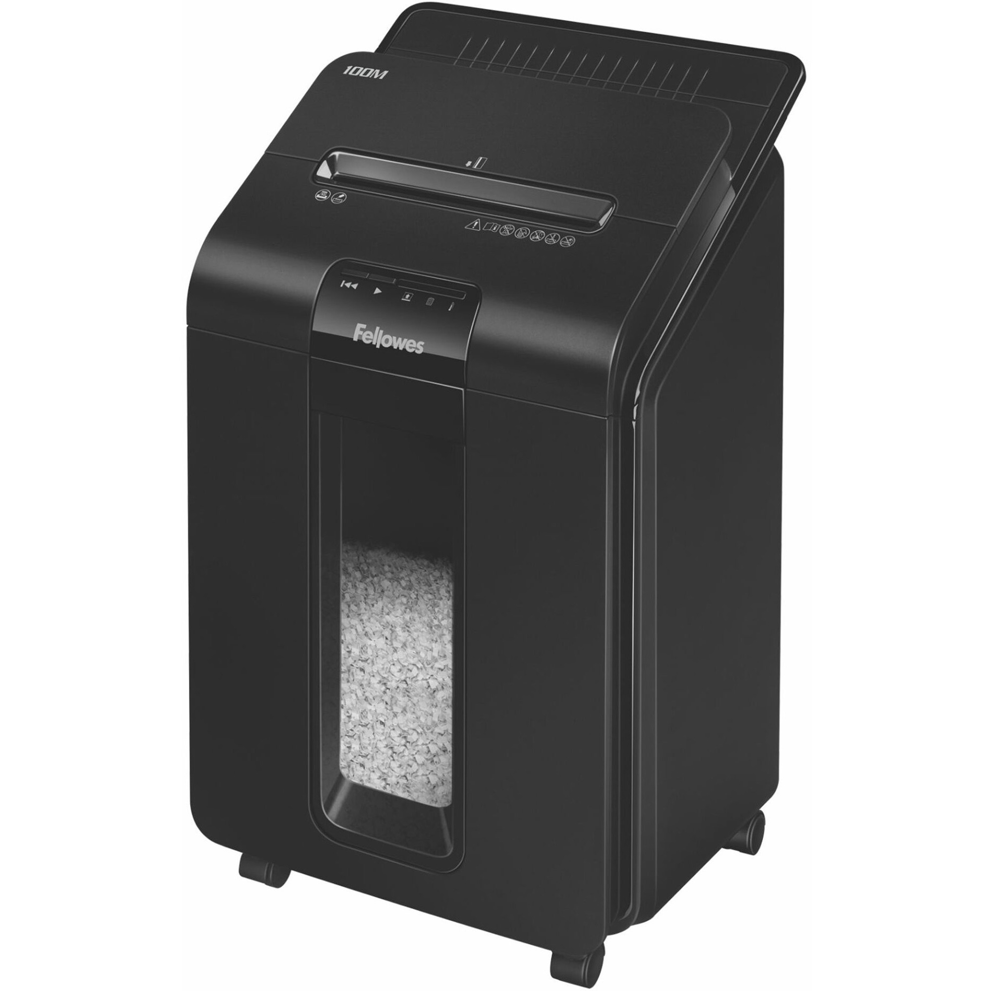 Fellowes&reg; AutoMax™ 100M Micro-Cut Commercial Office Auto Feed 2-in-paper shredder with 100-Sheet Capacity