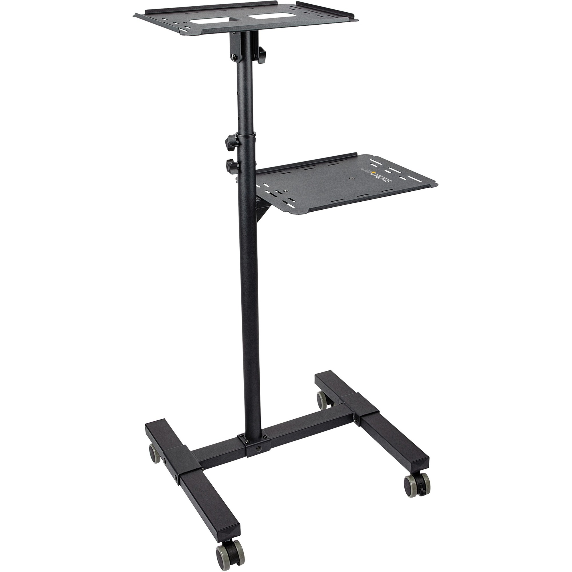 StarTech Mobile Projector and Laptop Stand/Cart, Heavy Duty Portable Projector Stand/Presentation Cart (22lb/shelf), Height Adjustable