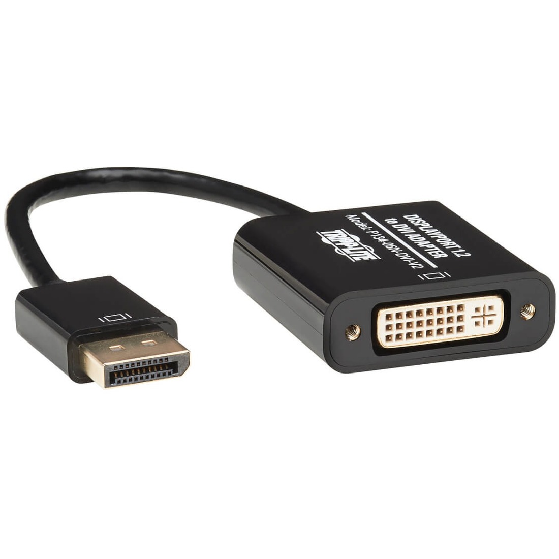 Tripp Lite by Eaton DisplayPort to DVI Active Adapter Video Converter, DP ver 1.2, (M/F), 6-in. (15.24 cm), 50 pack