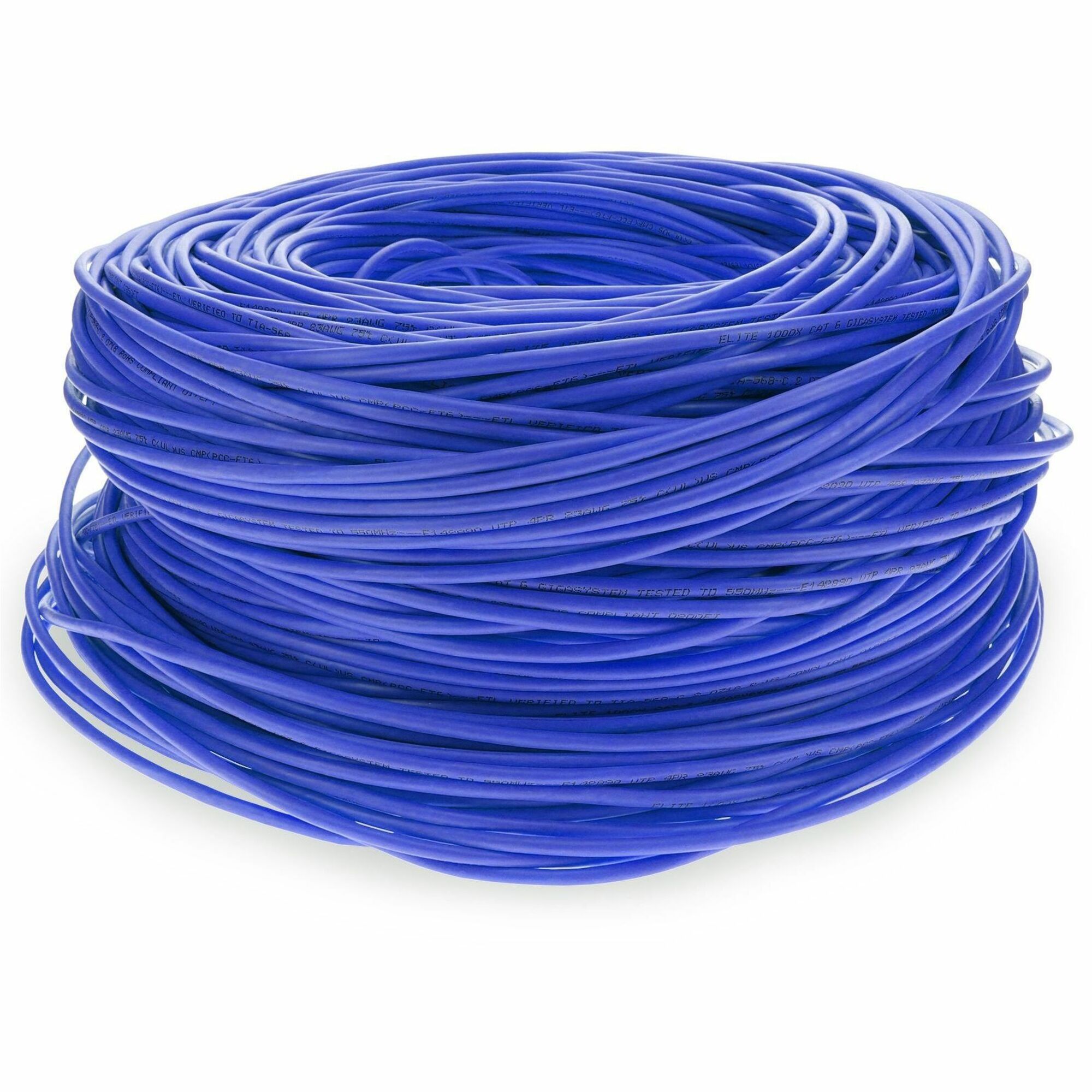 AddOn 1000ft Non-Terminated Blue CAT 6 Shielded Plenum-Rated Bulk Cable