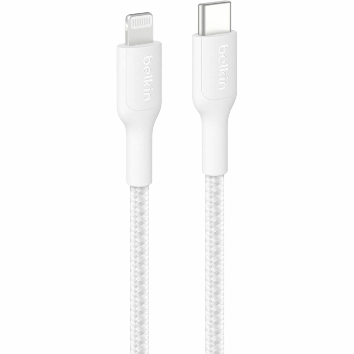 Belkin BoostCharge Pro USB-C Braided Cable with Lightning Connector, 3.3ft/1m, White