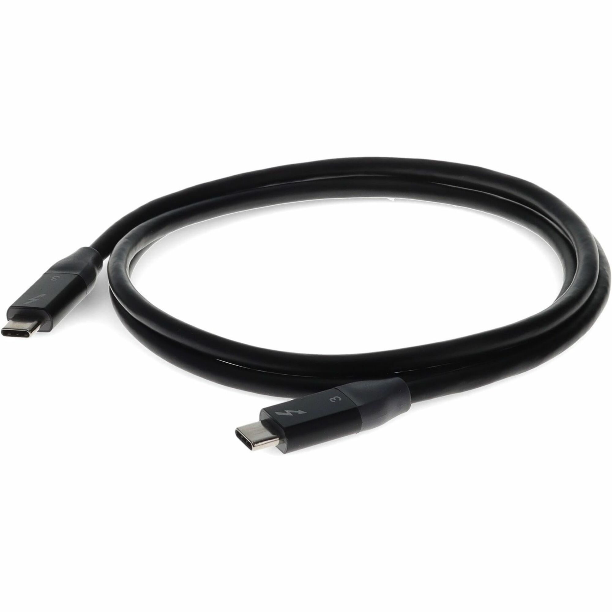 AddOn 1m USB C 3.1 Male to Male Black Cable