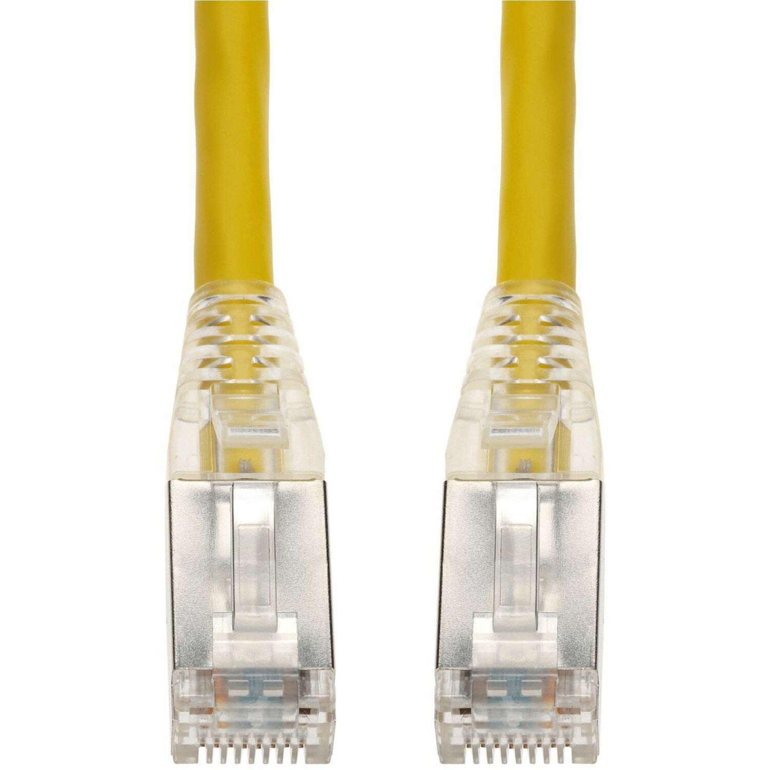 AddOn 8ft Yellow CAT 6 Shielded PVC Ethernet Cable Snagless Easy Clear Boot RJ-45 M/M