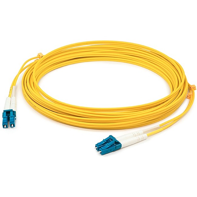 AddOn 50m LC to LC Yellow OM1 Duplex OFNP (Plenum-Rated) Fiber Patch Cable
