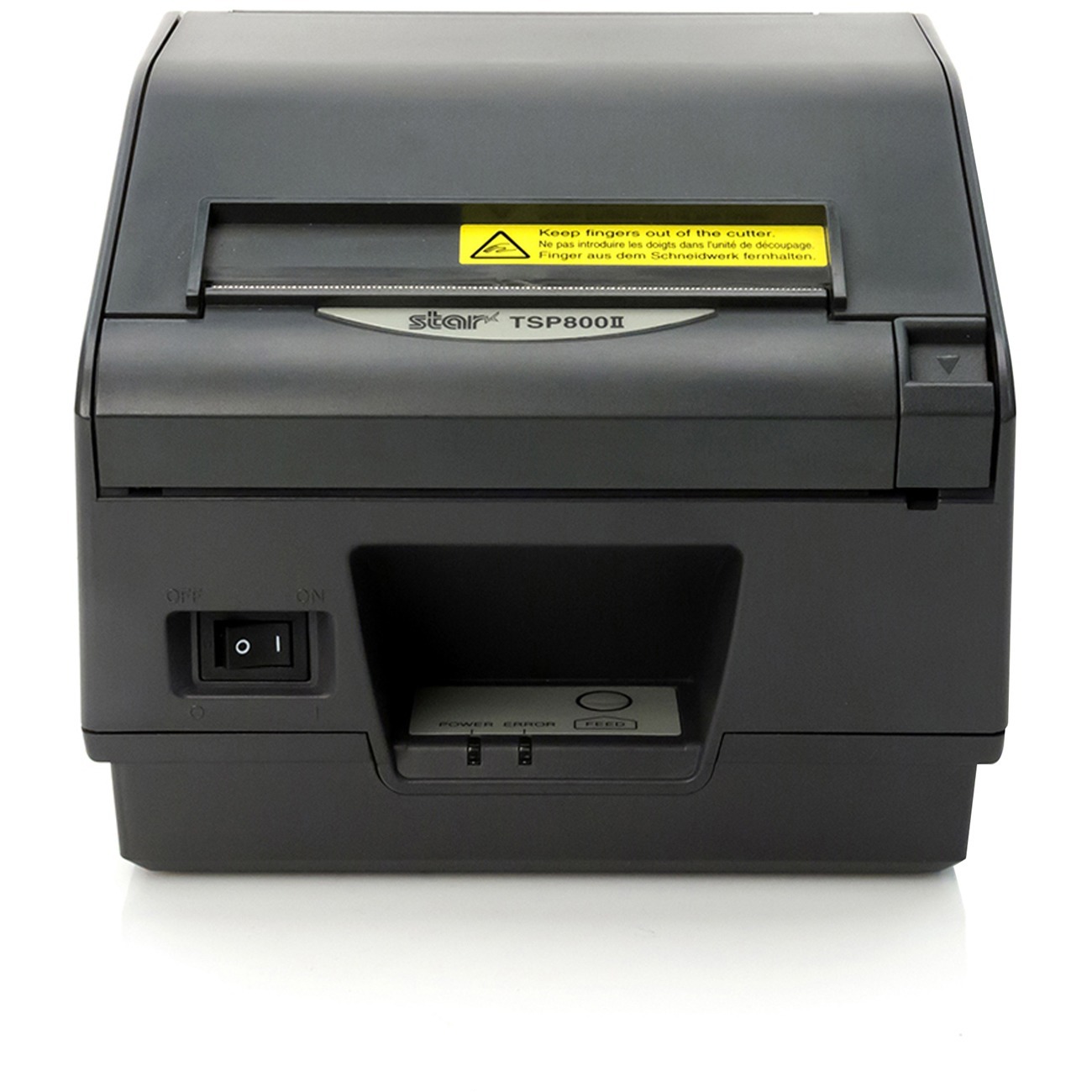 Star Micronics TSP800II Thermal Receipt and Label Printer, Ethernet, CloudPRNT, USB, Two Peripheral USB, Gray - Cutter, External Power Supply Needed, Gray