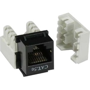 Unirise Cat5e Keystone Jack 110 Type Punch Down, Black