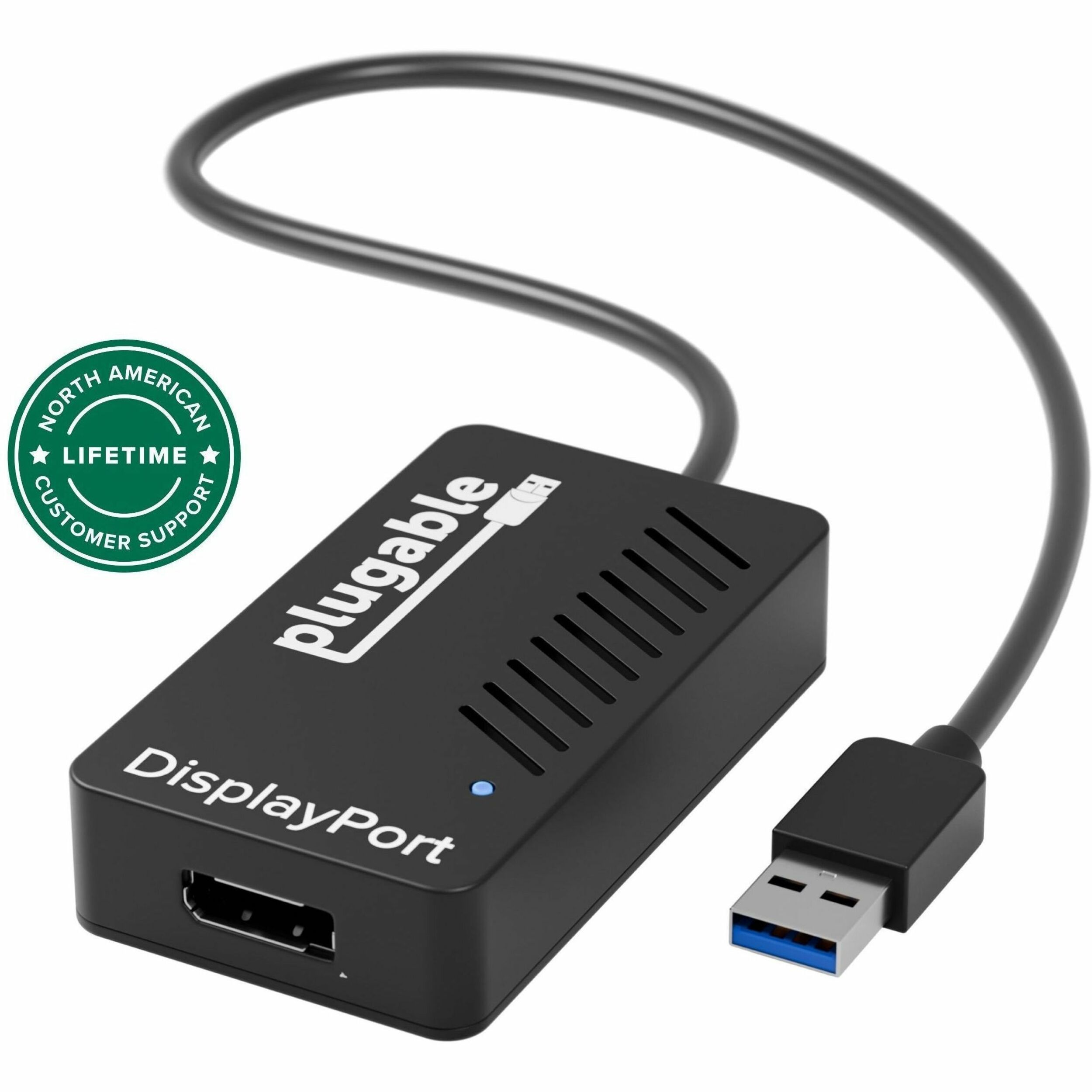 Plugable USB 3.0 to DisplayPort 4K DisplayLink Video Graphics Adapter for Multiple Monitors up to 3840x2160