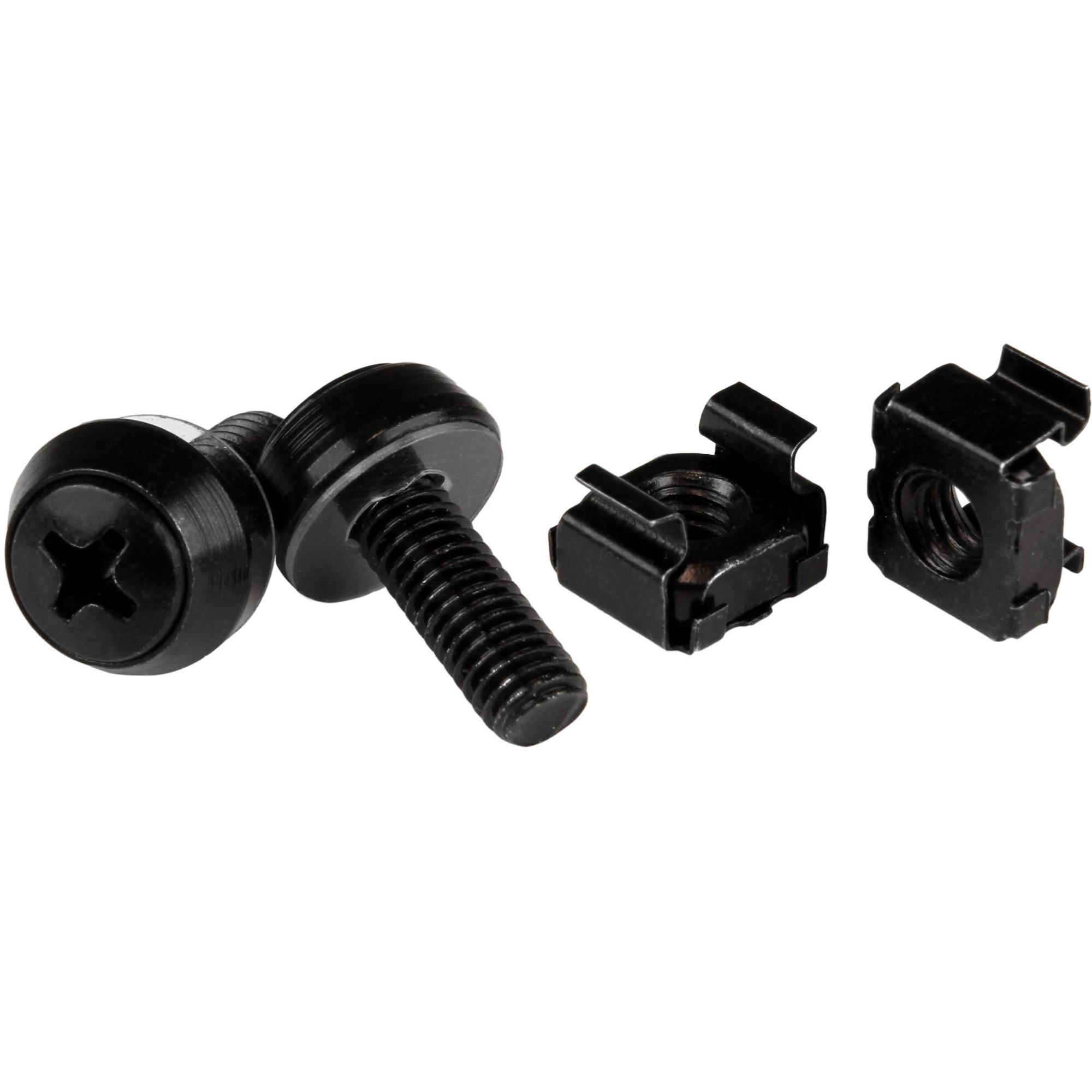 StarTech M6 x 12mm, Screws and Cage Nuts, 100 Pack, Black, M6 Mounting Screws & Cage Nuts for Server Rack & Cabinet, TAA