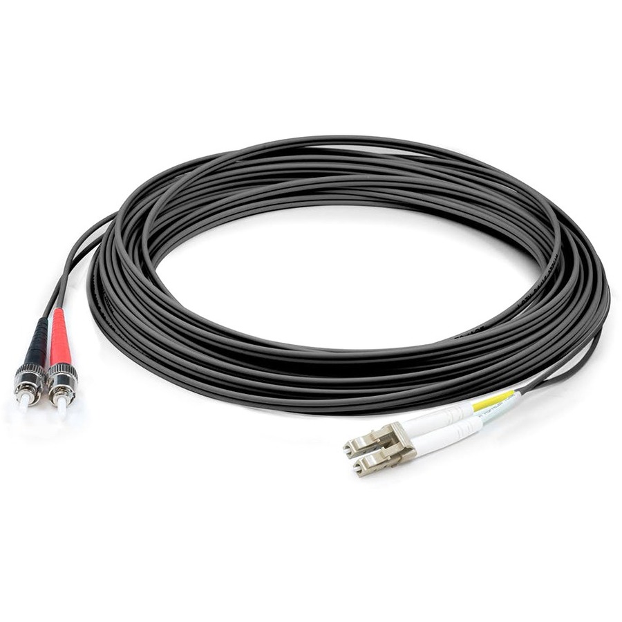AddOn 5m ST to LC Black OM3 Duplex OFNR (Riser-Rated) Fiber Patch Cable