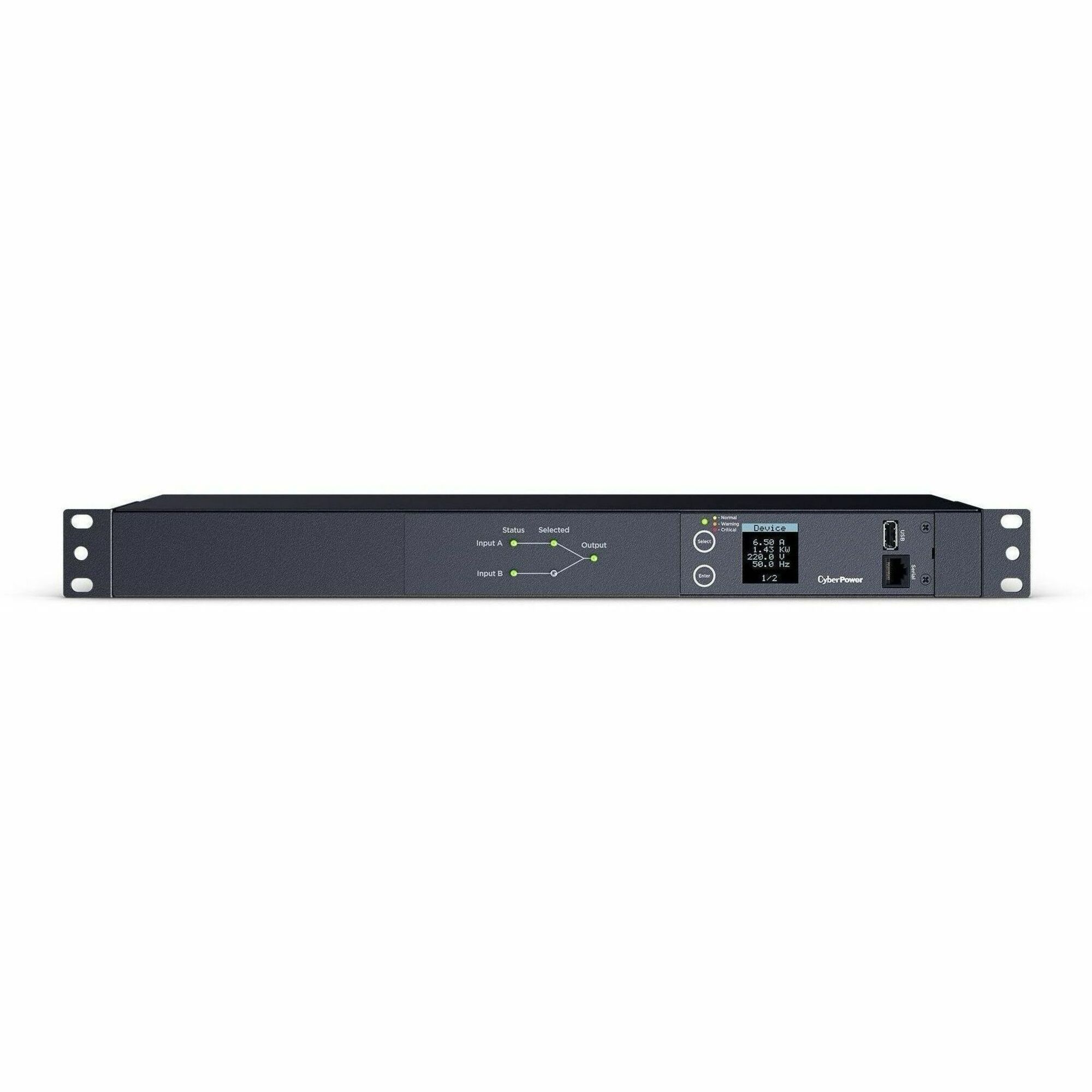 CyberPower PDU24005 Single Phase 240 - 200 VAC 20A Metered ATS