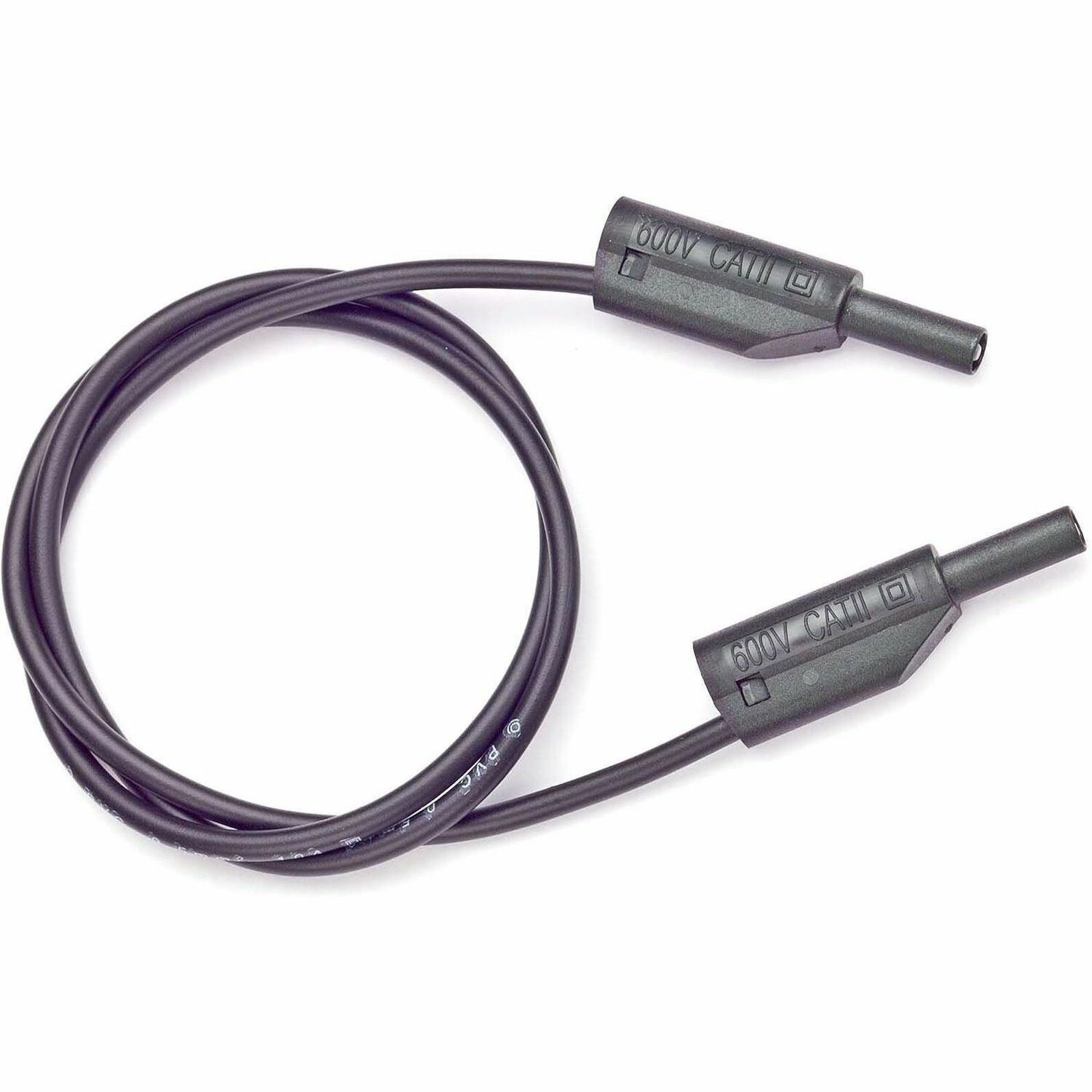 Pomona Stacking 2mm Safety Sheathed Patch Cords, Pvc, 20In (50Cm), (Black)