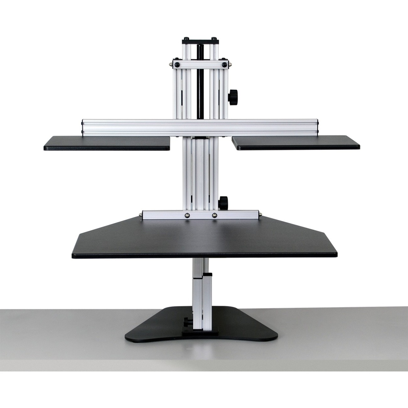 ERGO DESKTOP Dual Kangaroo Sit and Stand Workstation, Black, Fully Assembled