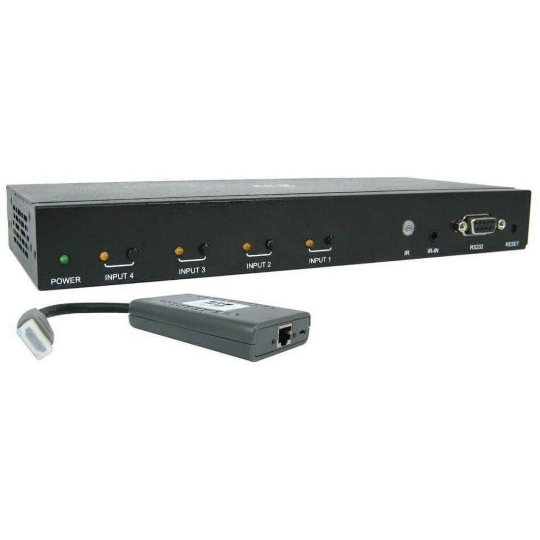 Eaton Tripp Lite Series 4-Port HDMI Switch Kit, 4K 60 Hz, 4 HDMI Inputs to 1 HDMI over Cat6 Extender, 50 ft., TAA